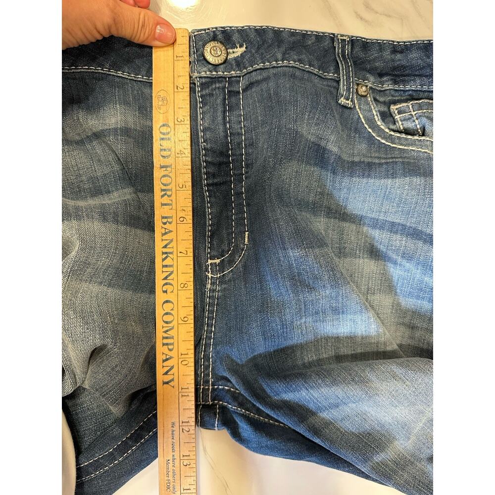 Harley-Davidson Bootcut Jeans Women's Size 18 Tall Thick Stitch Bling Pockets - Picture 6 of 10